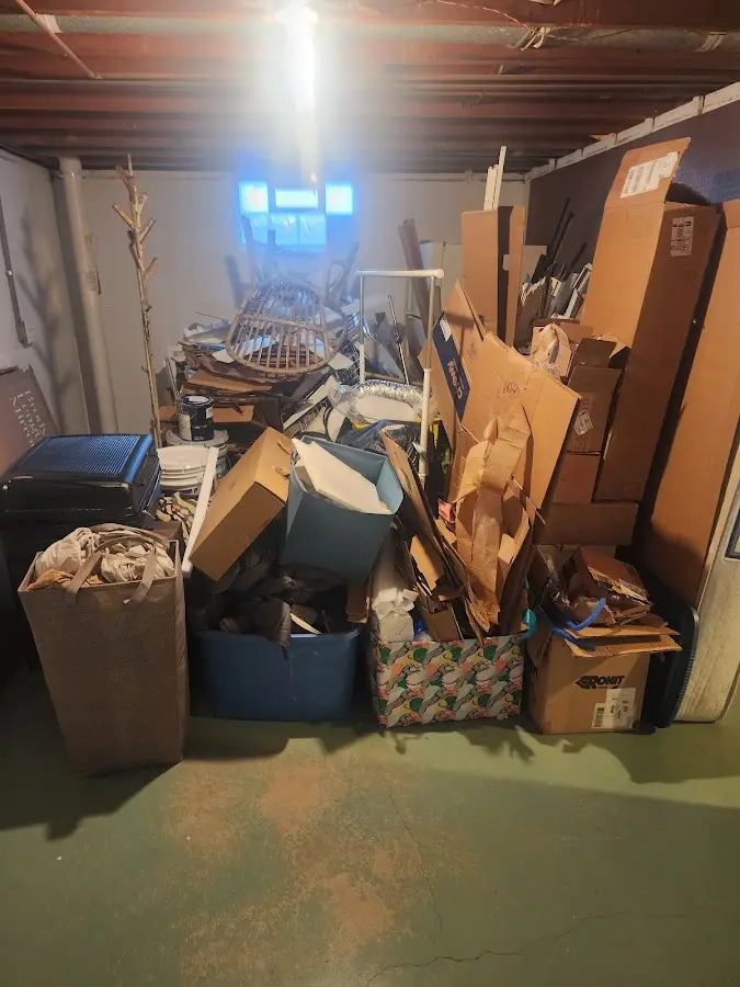 Roll-off dumpster container at job site for 2 Yard Dumpster Rental in West Salem